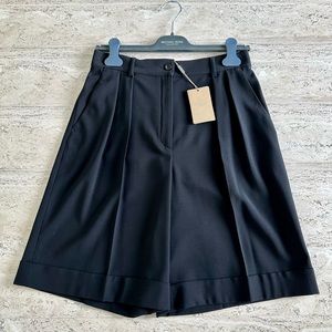 Michael Kors Collection Wool Serge Pleated Bermuda Shorts